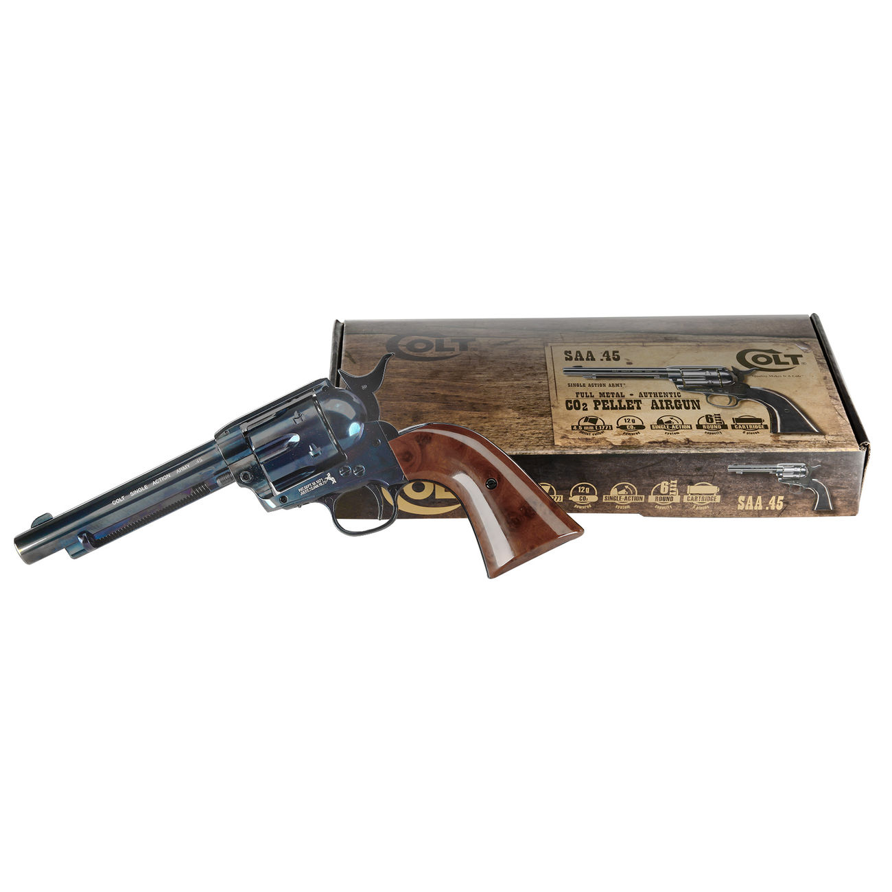 Colt Single Action Army 45 blue CO2 Revolver Kal. 4,5mm Diabolo gezogener Lauf Bild 5