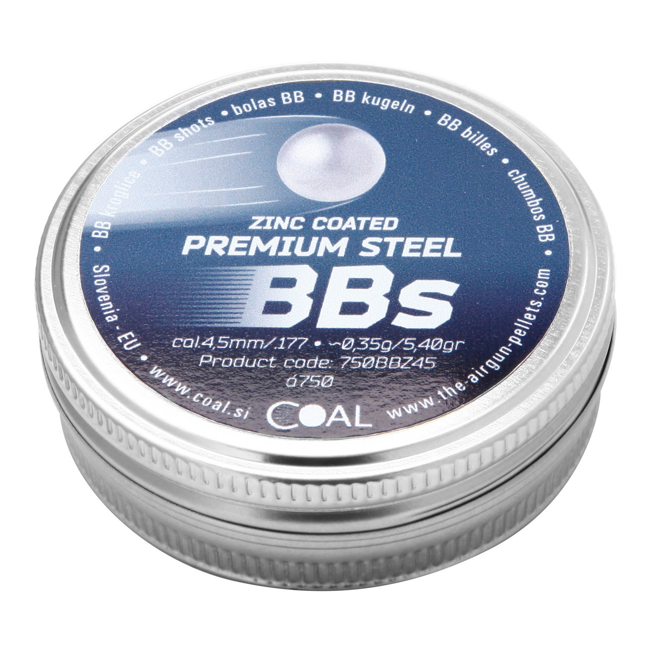 Coal Stahlrundkugeln verzinkt Kal. 4,5mm 750er Dose Bild 1