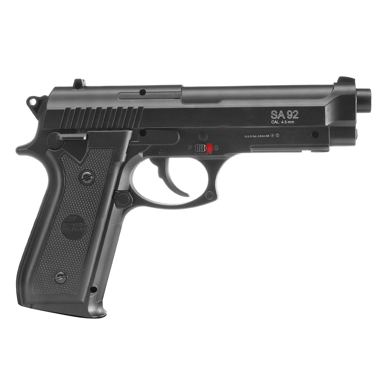 Swiss Arms SA P92 CO2 Luftpistole Vollmetall NBB Kal. 4,5 mm BB schwarz Bild 1