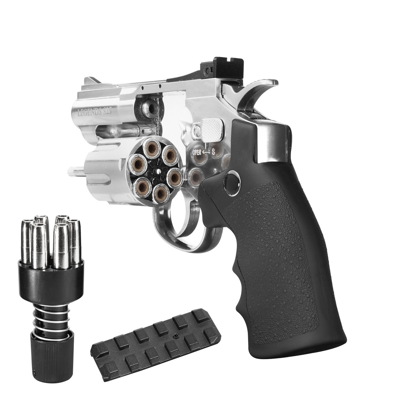 Legends S25 CO2 Revolver 2,5 Zoll Kal. 4,5mm Diabolo chrom Vollmetall Bild 1