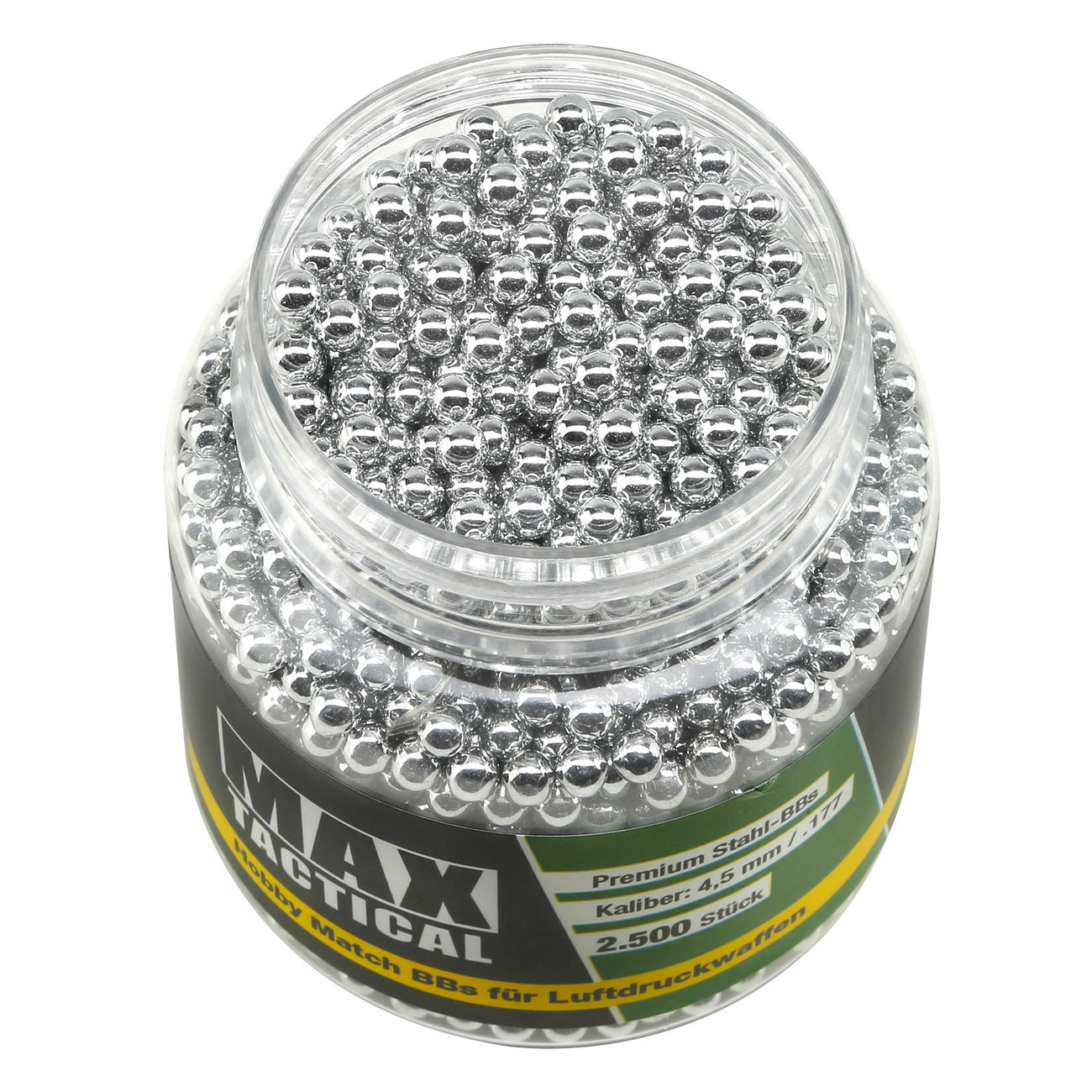 Max Tactical Premium Stahl-BBs Kal. 4,5 mm 2500er Schnelllader Bild 1