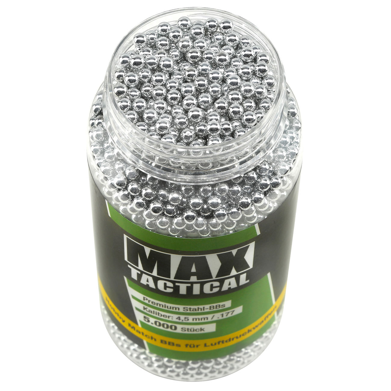   Max Tactical Premium Stahl-BBs Kal. 4,5 mm 5000er Schnelllader Bild 1