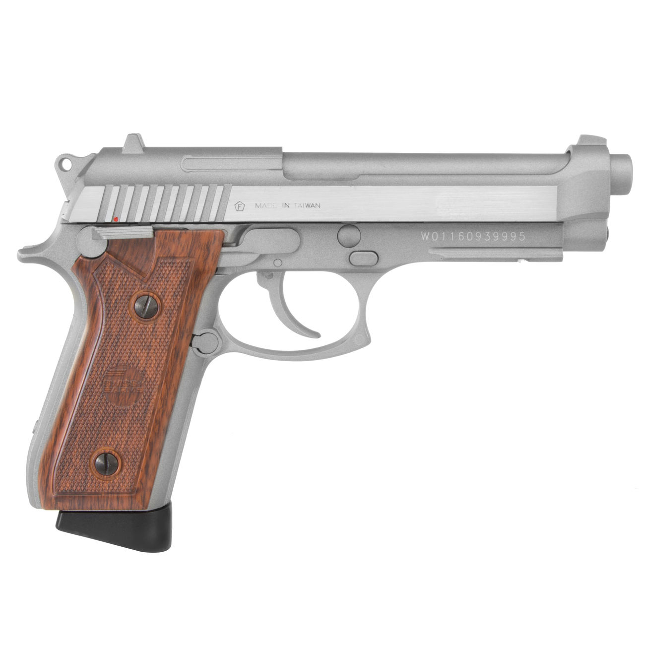 Swiss Arms SA92 CO2 Luftpistole Kal. 4,5mm BB Vollmetall Blowback silber Bild 2