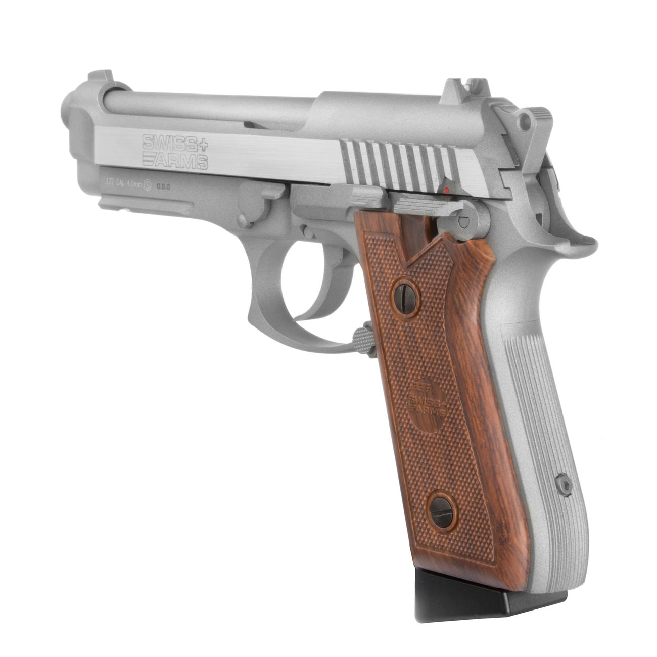 Swiss Arms SA92 CO2 Luftpistole Kal. 4,5mm BB Vollmetall Blowback silber Bild 3