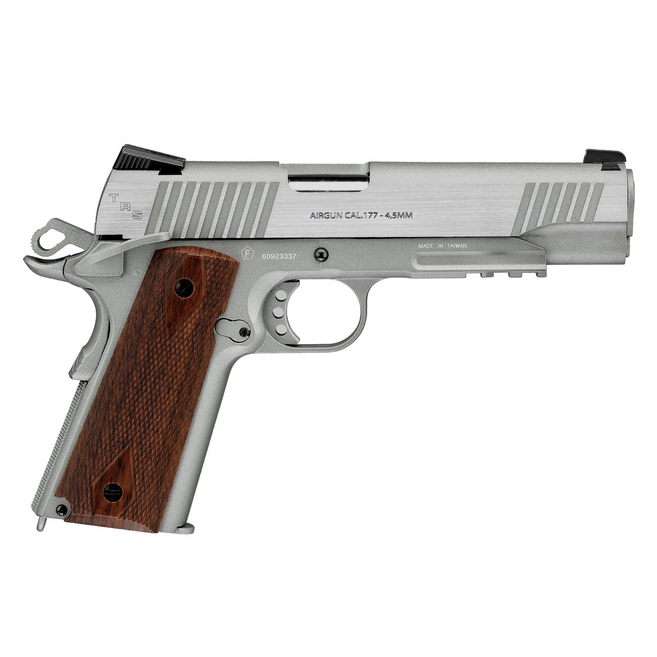 Swiss Arms P1911 CO2 Luftpistole Blow Back Kal. 4,5mm BB Tactical Rail silber Bild 3