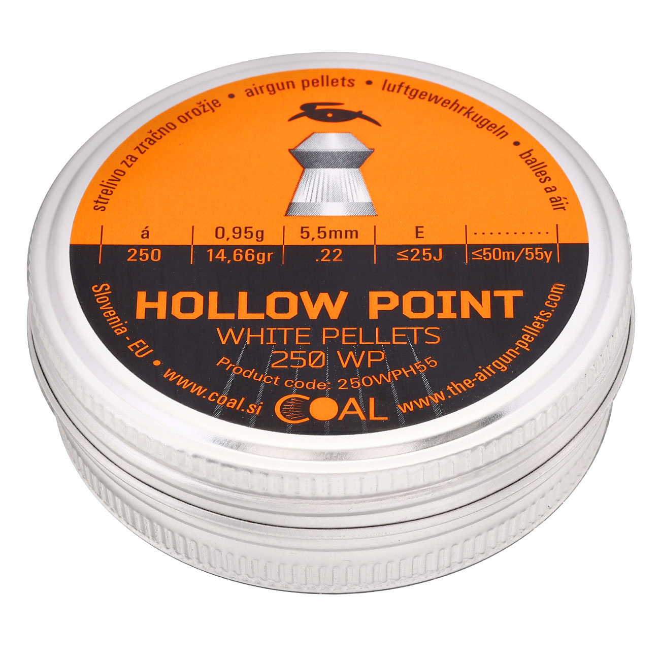 Coal Hollow Point Diabolos White Pellets geriffelter Schaft Kal. 5,5 mm 250er Dose Bild 1