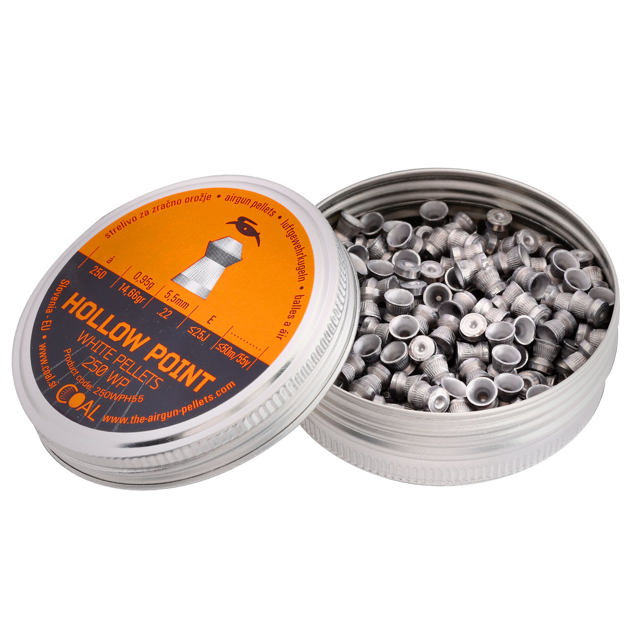 Coal Hollow Point Diabolos White Pellets geriffelter Schaft Kal. 5,5 mm 250er Dose Bild 2