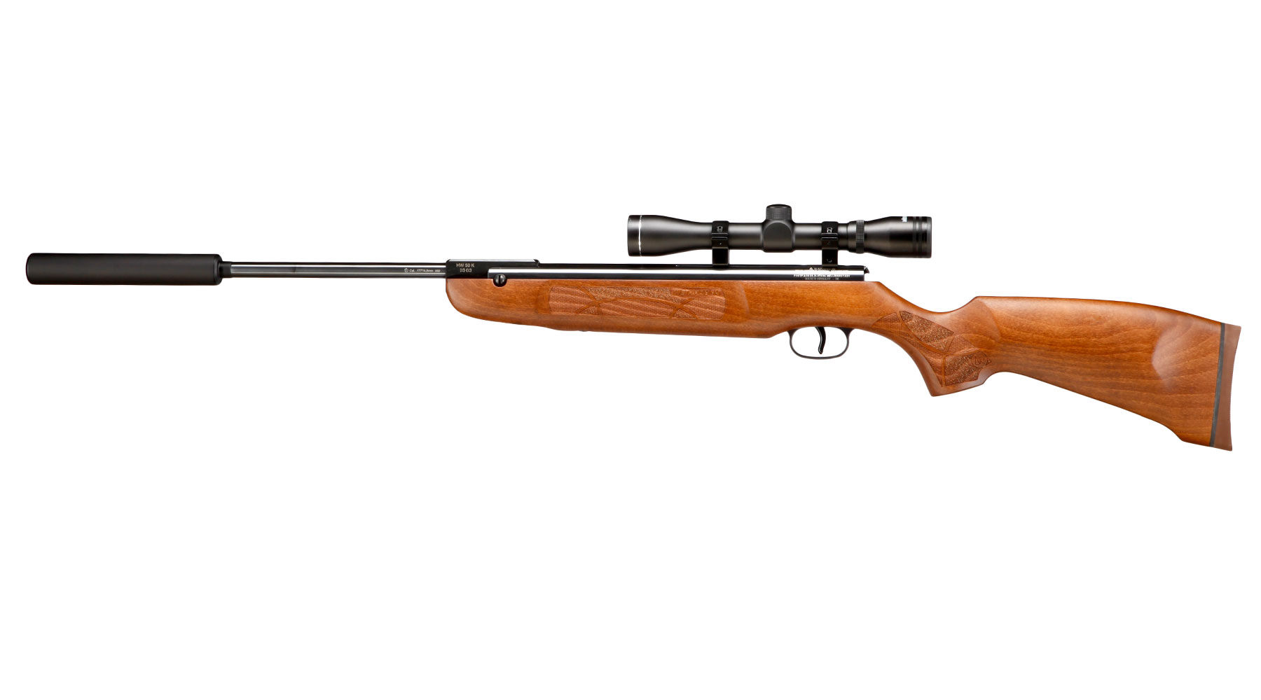 Weihrauch HW 50 MII Luftgewehr Kal. 4,5mm mit Schalldmpfer und Zielfernrohr