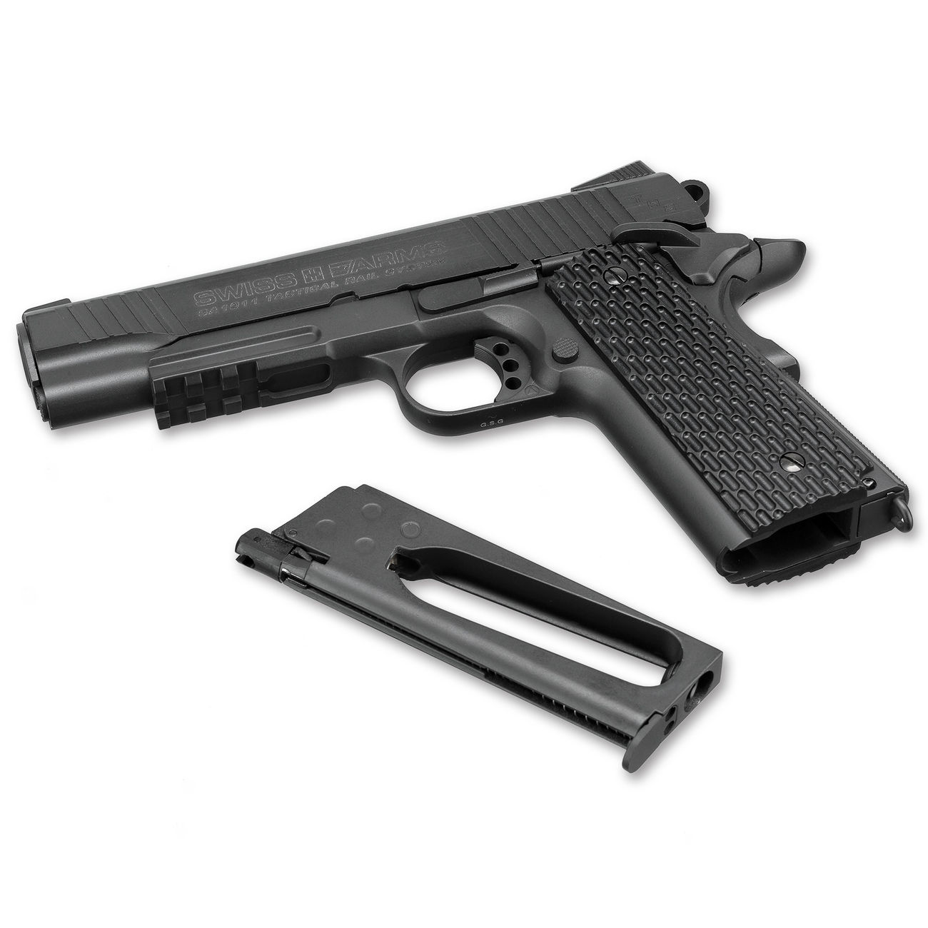 Swiss Arms SA 1911 TRS CO2 Luftpistole Kal. 4,5 mm BB schwarz Vollmetall Bild 4