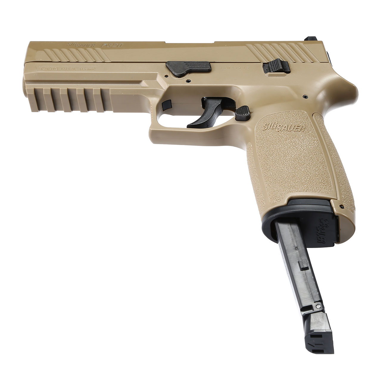 Sig Sauer P320 CO2-Luftpistole Kal. 4,5 mm Diabolo/Stahl-BB Blow Back coyote tan Bild 5