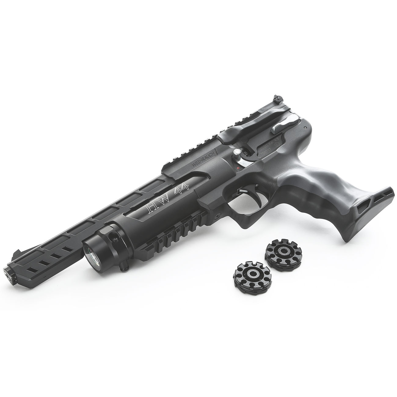 Weihrauch Pressluft Luftpistole HW 44 Kal. 4,5 mm Diabolo schwarz inkl. 2 Magazine und Quick Fill Adapter Bild 4