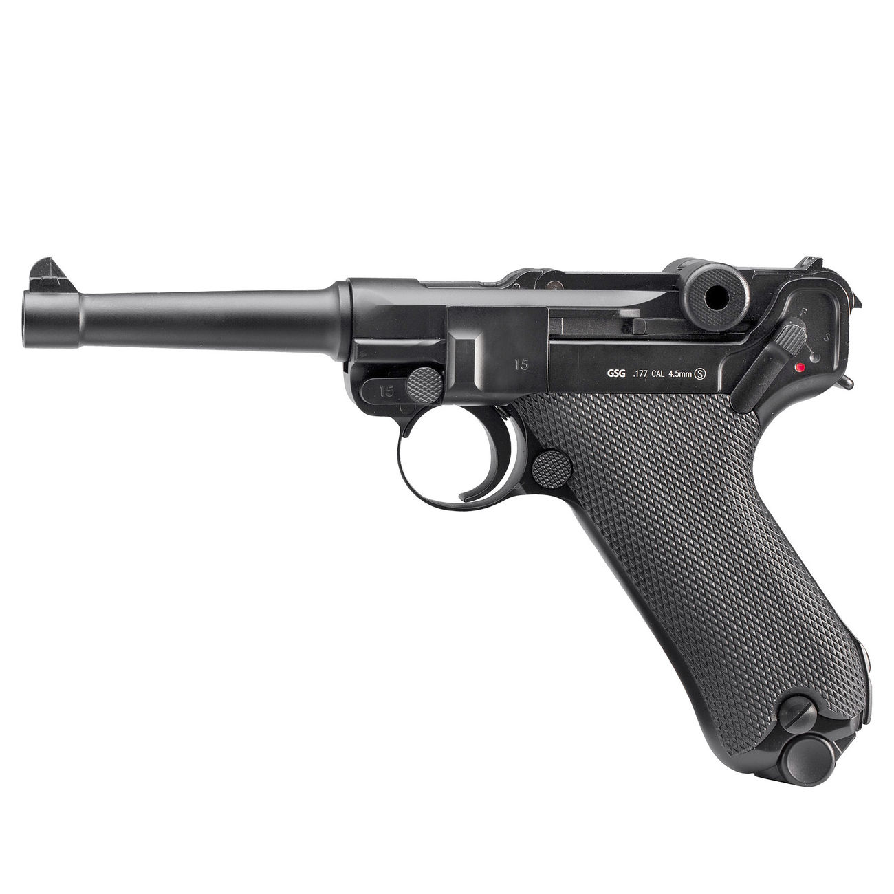 KWC Luftpistole P08 CO2 Vollmetall 4,5 mm BB schwarz Komplettset Deluxe ...