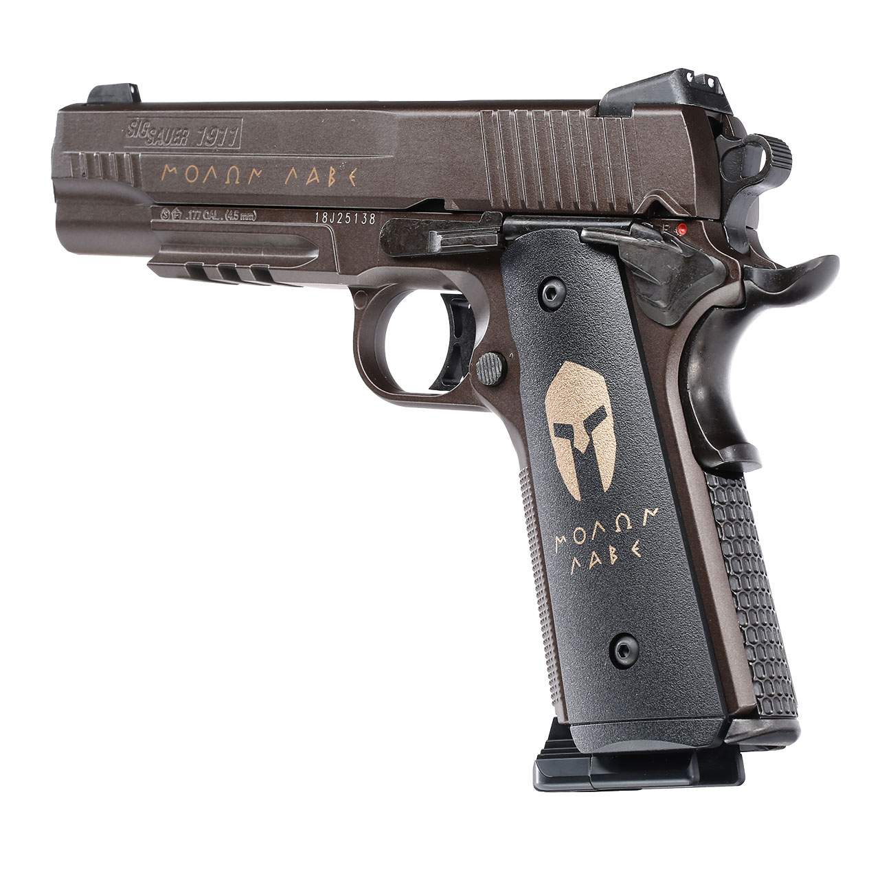Sig Sauer 1911 Spartan CO2-Luftpistole Kal. 4,5 mm BB Vollmetall braun Bild 1