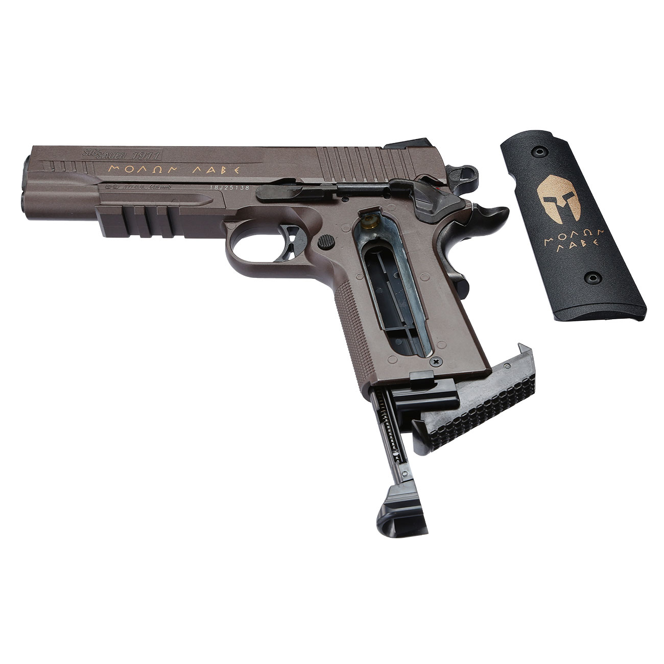 Sig Sauer 1911 Spartan CO2-Luftpistole Kal. 4,5 mm BB Vollmetall braun Bild 4