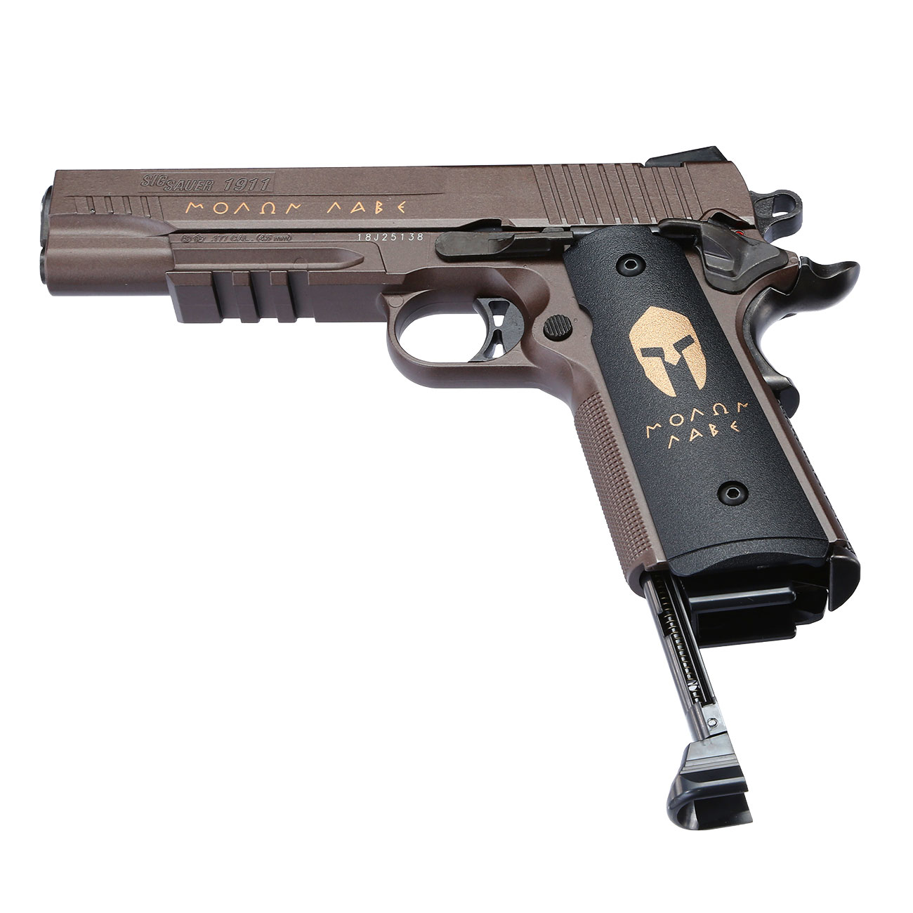 Sig Sauer 1911 Spartan CO2-Luftpistole Kal. 4,5 mm BB Vollmetall braun Bild 1