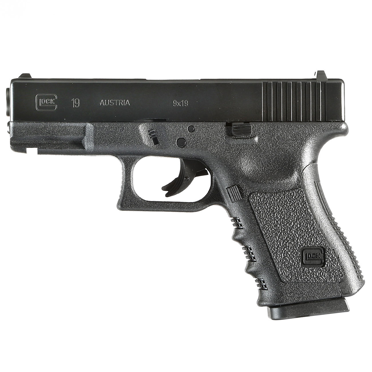 Glock 19 CO2 Luftpistole Kal. 4,5 mm BB schwarz Metallschlitten