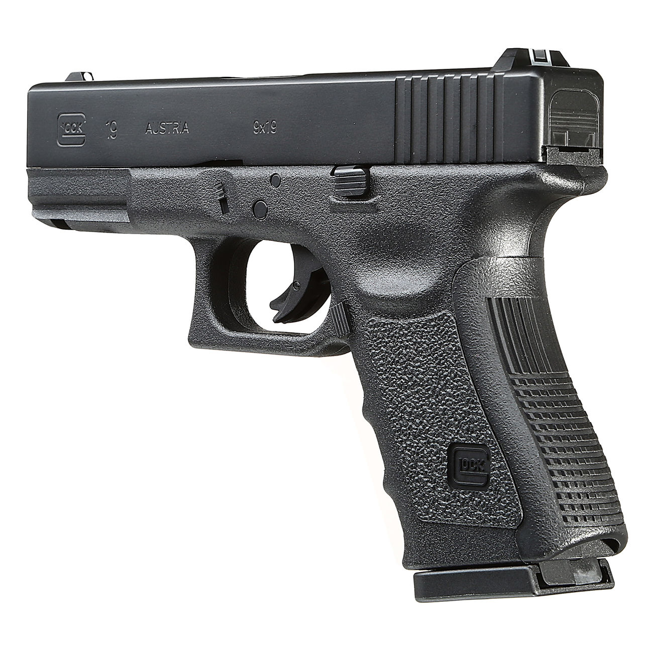 Glock 19 CO2 Luftpistole Kal. 4,5 mm BB schwarz Metallschlitten Bild 2