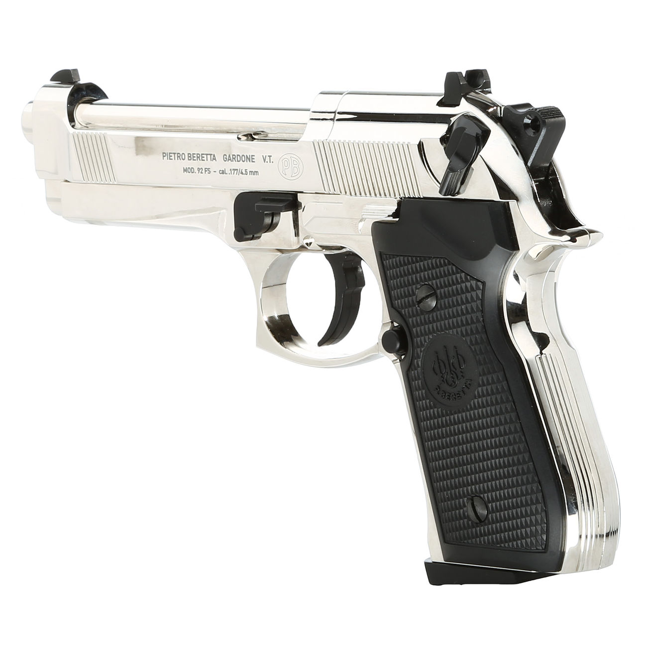 Beretta M92 FS CO2 Pistole 4,5mm (.177) Diabolo Polished Chrome Bild 2