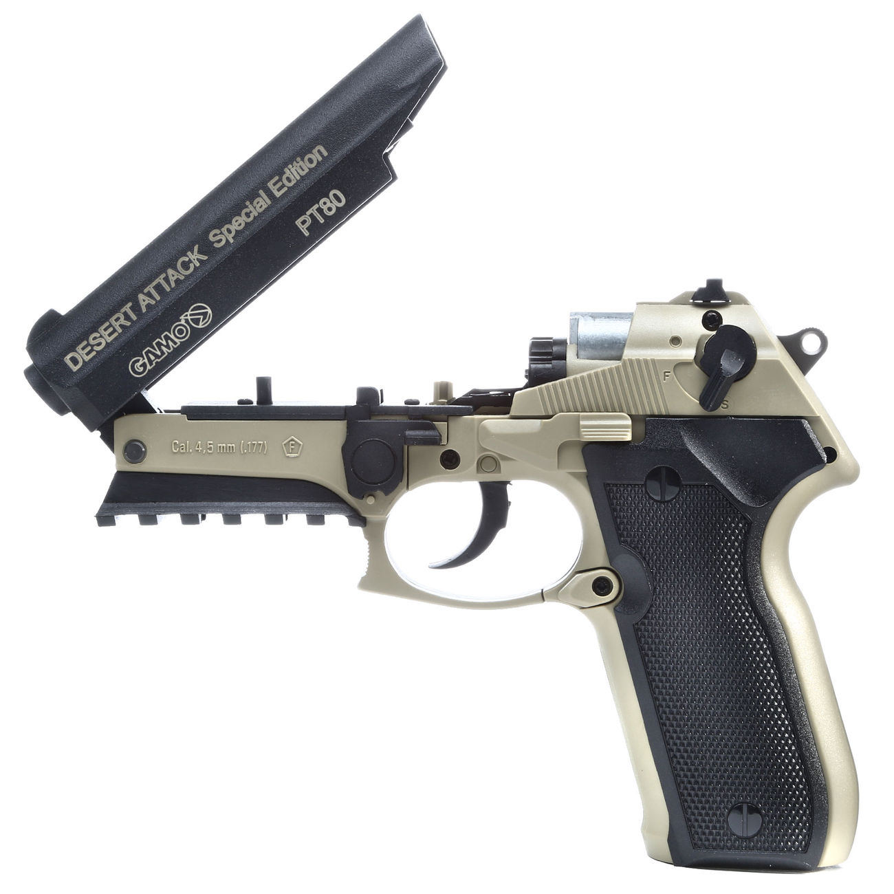 Gamo PT-80 Desert Attack CO2-Luftpistole 4,5 mm Diabolo inkl. Tasche, Koffer, Zielscheiben und Diabolos Bild 1