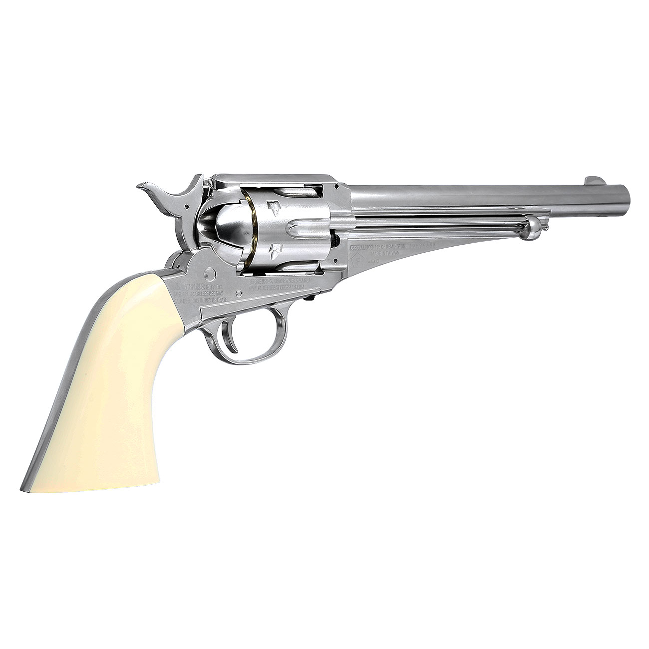 Remington 1875 CO2-Revolver Kal. 4,5 mm Diabolo/Stahl-BB nickel/Elfenbein-optik Vollmetall Bild 1