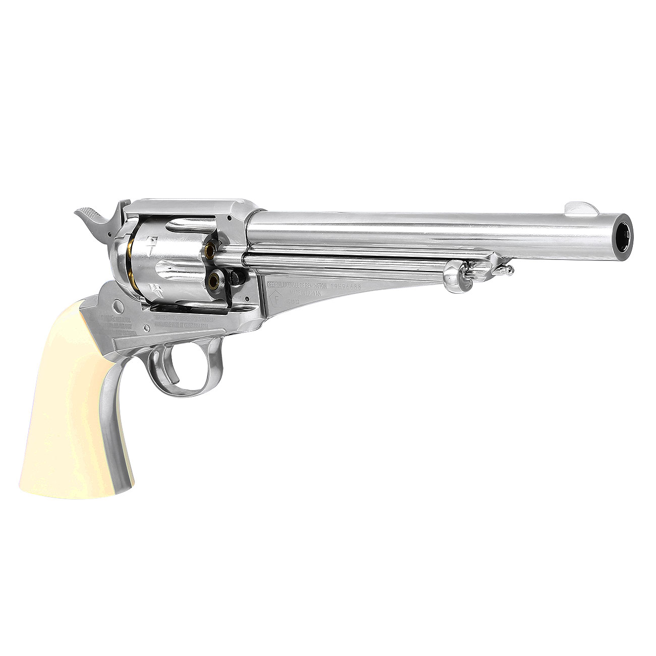 Remington 1875 CO2-Revolver Kal. 4,5 mm Diabolo/Stahl-BB nickel/Elfenbein-optik Vollmetall Bild 1