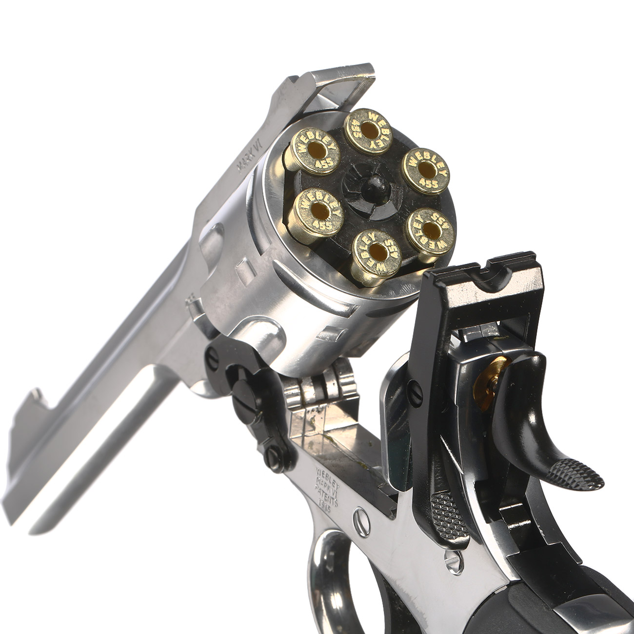 Webley MK VI CO2Revolver Kal. 4,5mm BB Chrom Exhibition Finish inkl