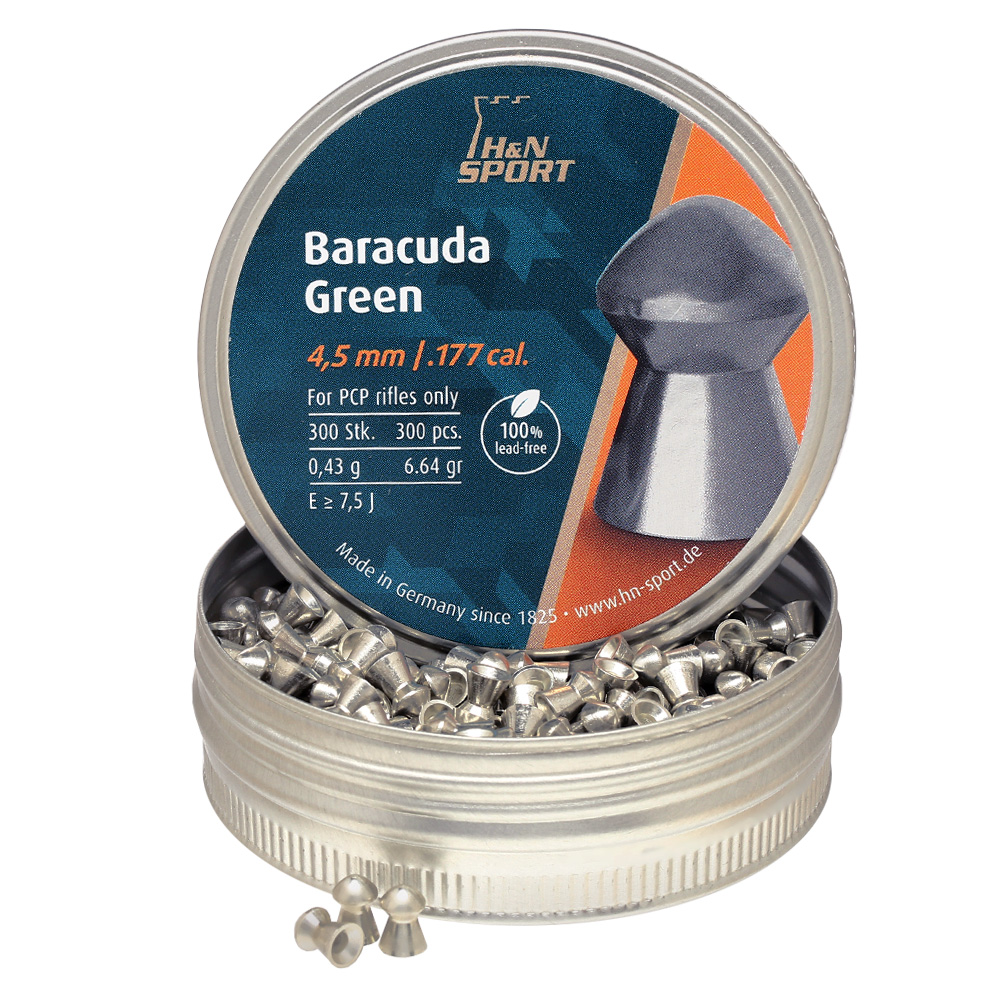 H&N Rundkopf-Diabolo Baracuda Green 4,5 mm 300 Stck bleifrei