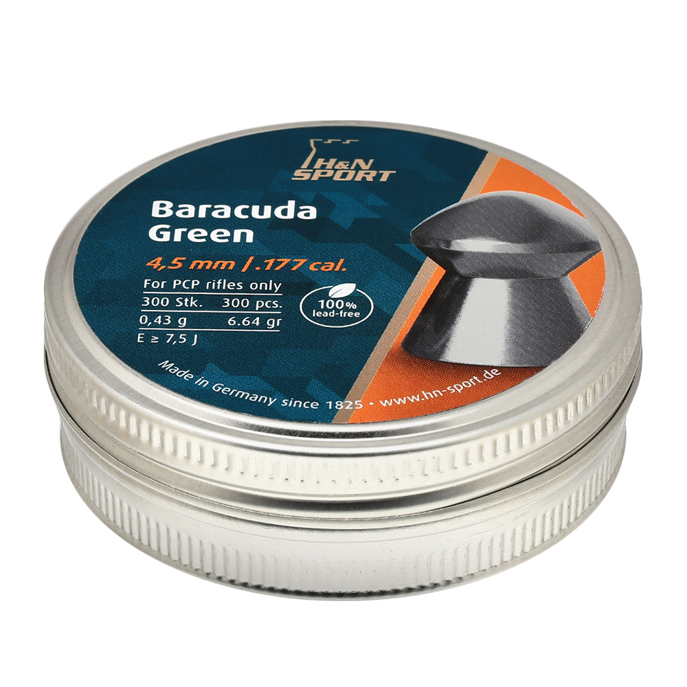 H&N Rundkopf-Diabolo Baracuda Green 4,5 mm 300 Stck bleifrei Bild 1