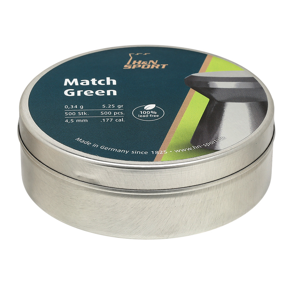 H&N Flachkopf-Diabolo Match Green 4,5 mm 500 Stck bleifrei Bild 1