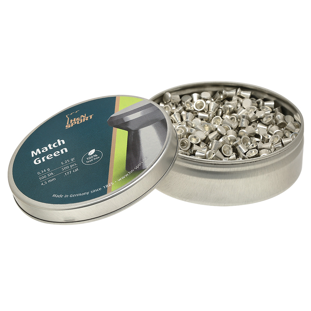 H&N Flachkopf-Diabolo Match Green 4,5 mm 500 Stck bleifrei Bild 2