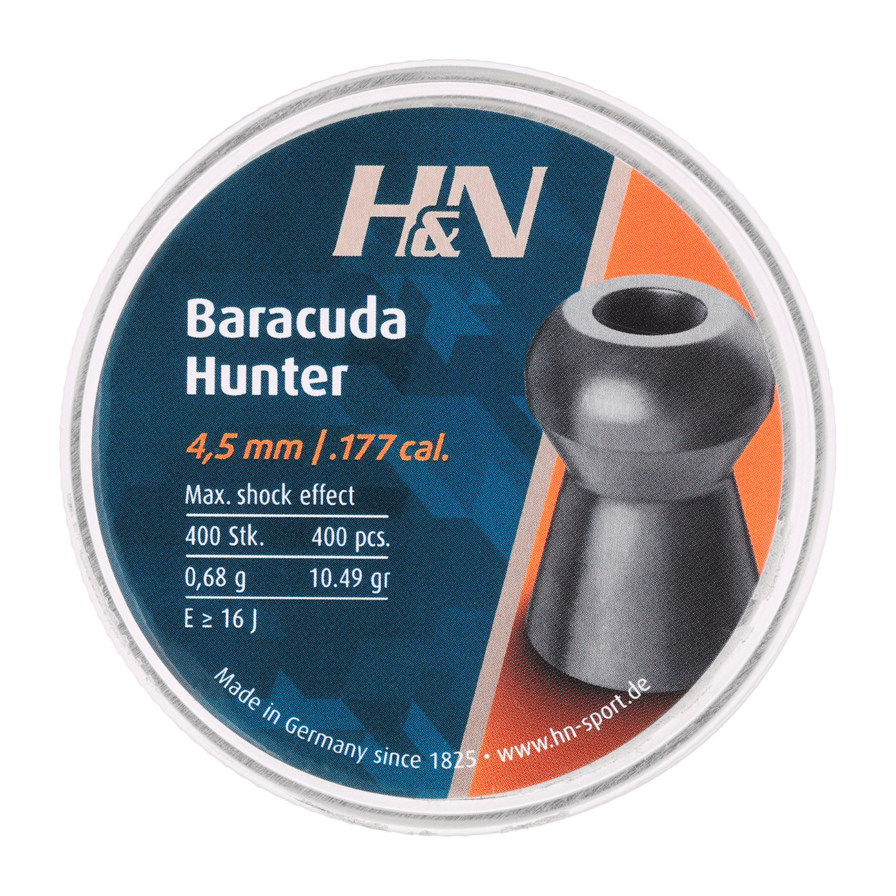 H&N Rundkopf-Diabolo Baracuda Hunter Hohlspitze 4,5 mm 400 Stck Bild 3