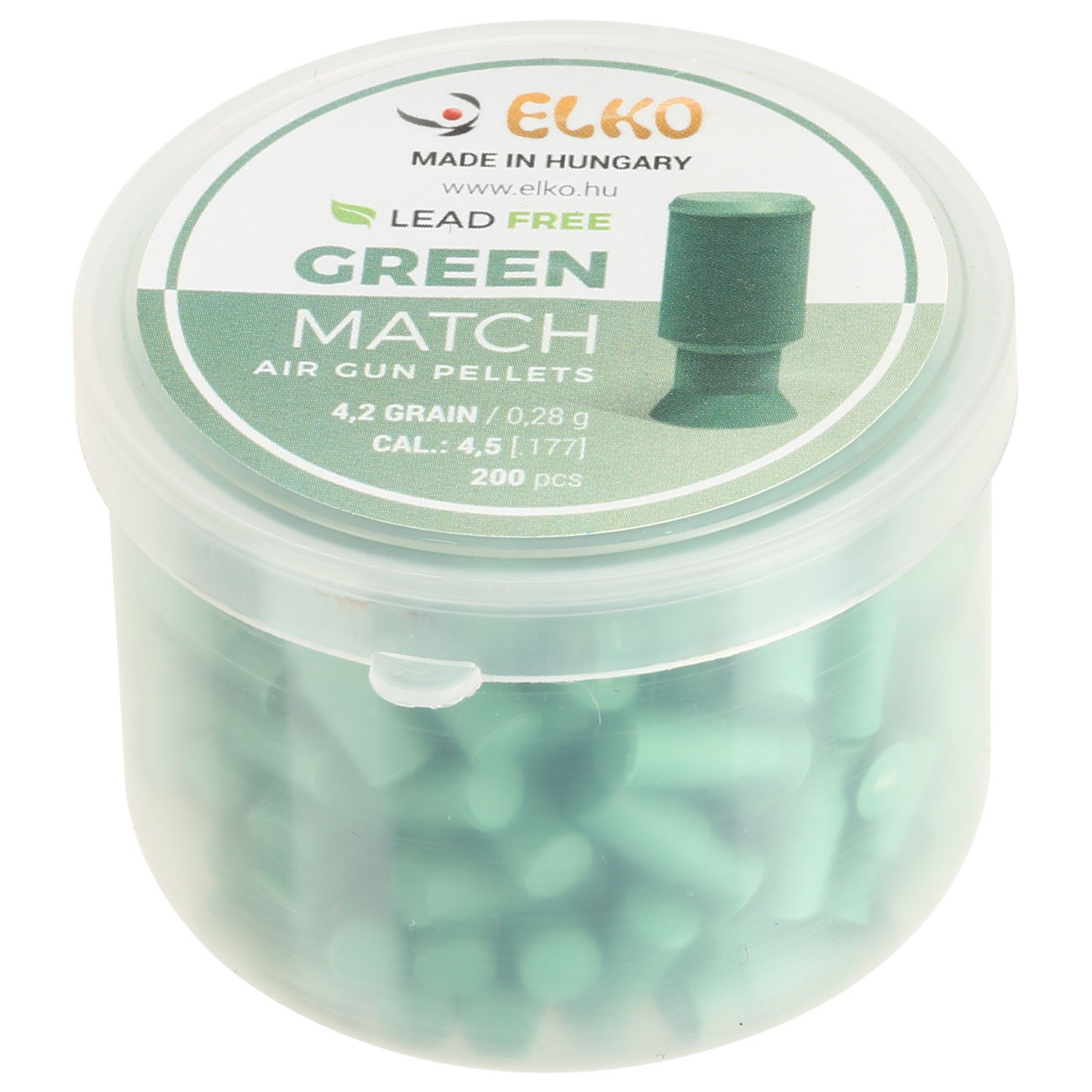 Elko Flachkopf-Diabolos Green Match Kal. 4,5 mm 200er Dose Bild 1