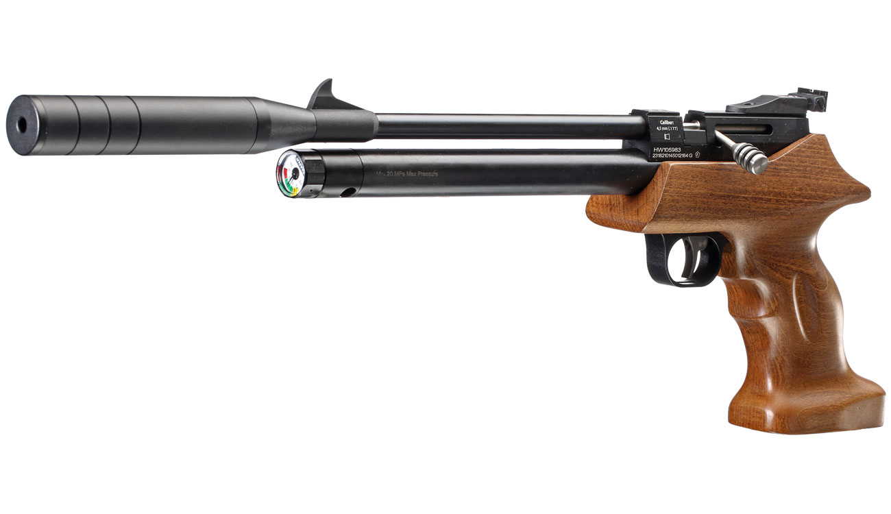 Diana Bandit Pressluftpistole PCP Kal. 4,5 mm Diabolo Buchenholz inkl. Schalldämpfer Bild 1