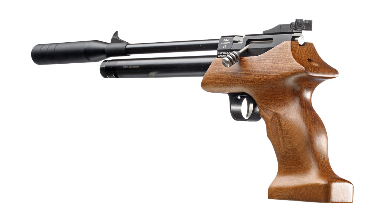 Diana Bandit Pressluftpistole PCP Kal. 4,5 mm Diabolo Buchenholz inkl. Schalldämpfer Bild 2
