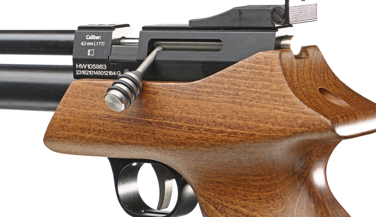Diana Bandit Pressluftpistole PCP Kal. 4,5 mm Diabolo Buchenholz inkl. Schalldämpfer Bild 3
