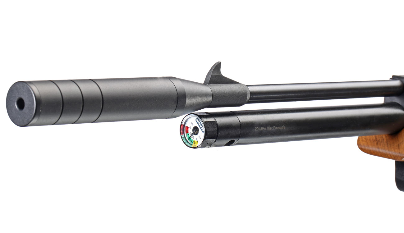 Diana Bandit Pressluftpistole PCP Kal. 4,5 mm Diabolo Buchenholz inkl. Schalldämpfer Bild 8