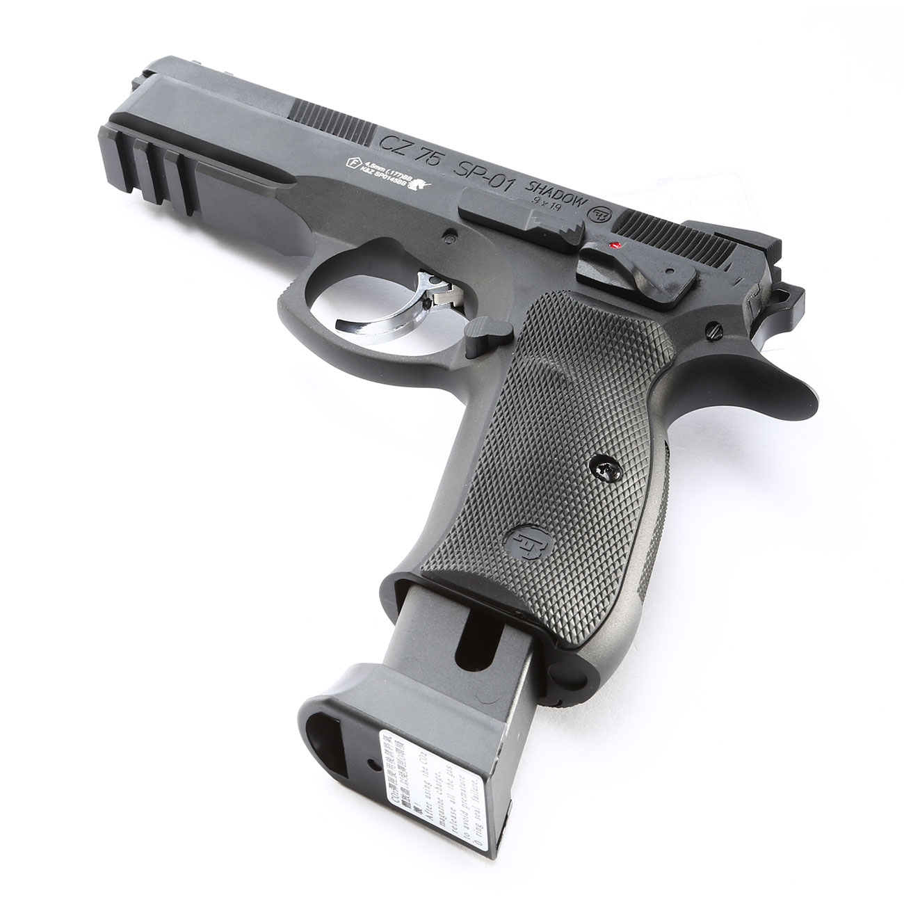 ASG CZ 75 SP-01 Shadow CO2 Luftpistole Kal. 4,5mm BB Vollmetall Blowback schwarz Bild 6