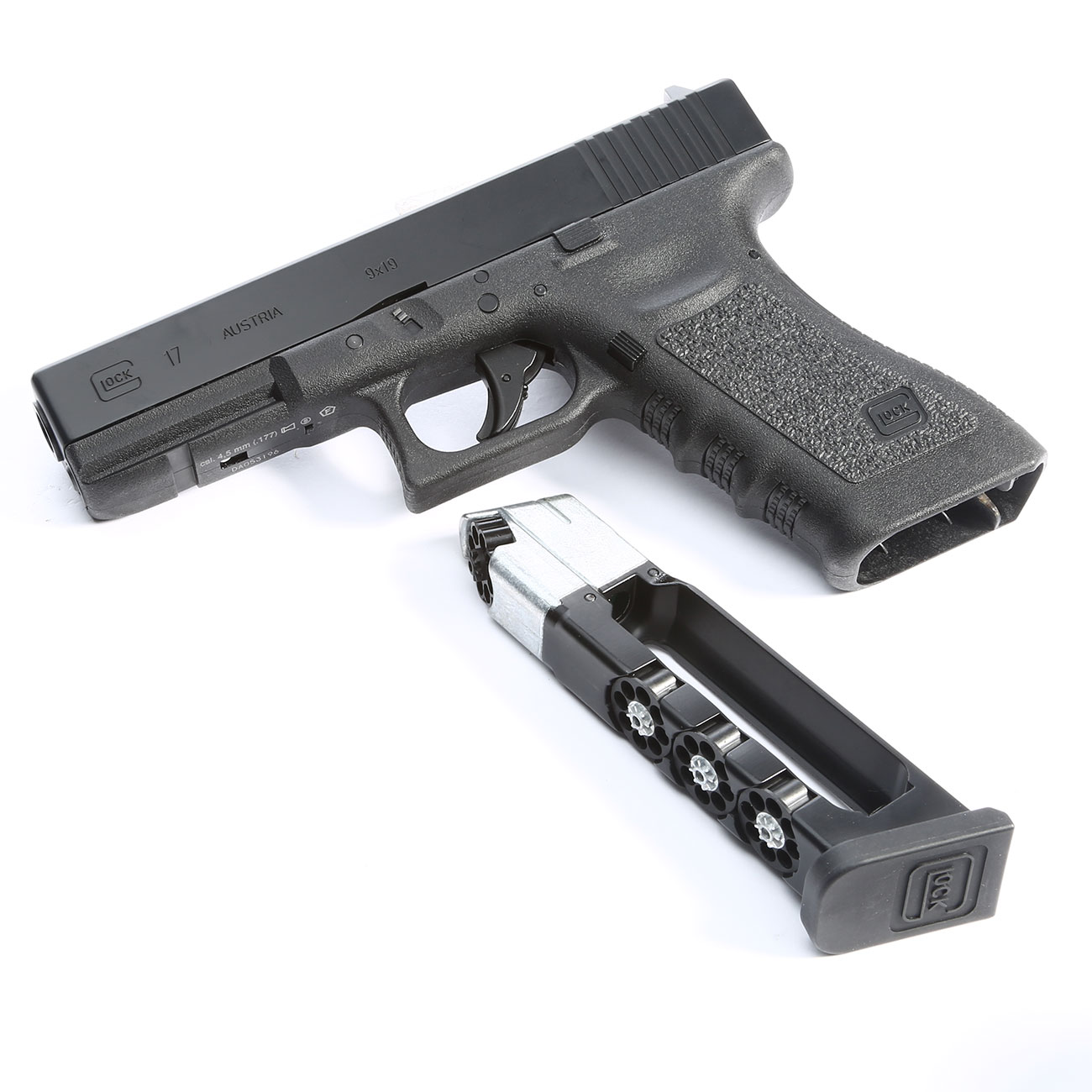 Glock 17 Gen. 3 CO2-Pistole Kal. 4,5 mm Diabolo/Stahl-BB inkl. Glock Pistolenkoffer Bild 1