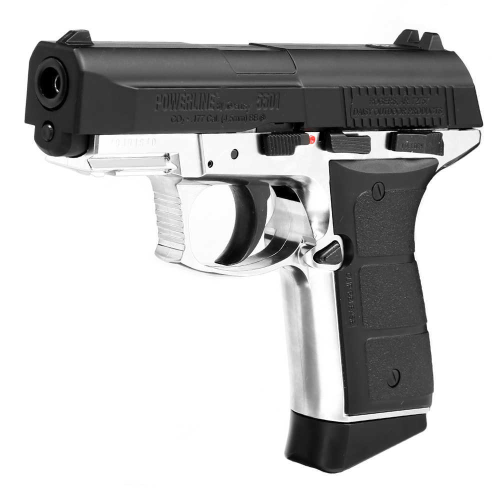 Daisy Mod. 5501 Powerline CO2 Luftpistole Kal. 4,5 mm BB Blowback Metallschlitten schwarz/silber Bild 1