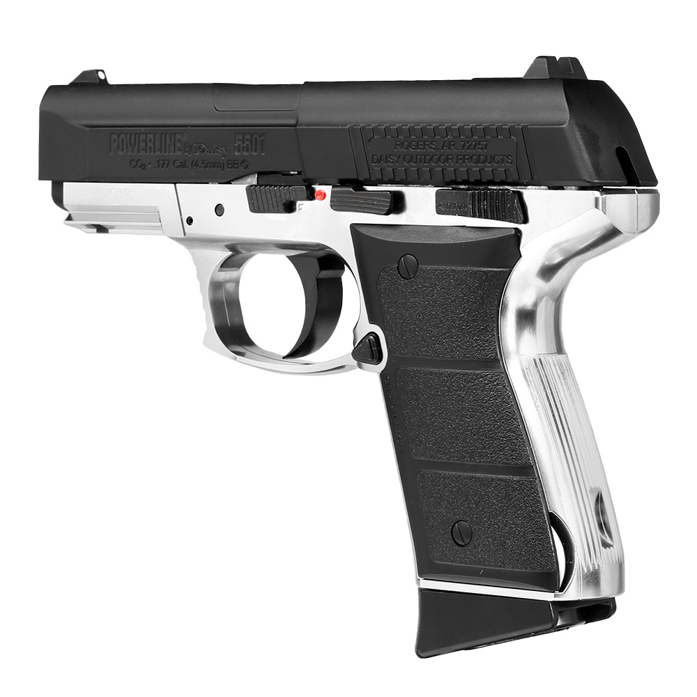 Daisy Mod. 5501 Powerline CO2 Luftpistole Kal. 4,5 mm BB Blowback Metallschlitten schwarz/silber Bild 2