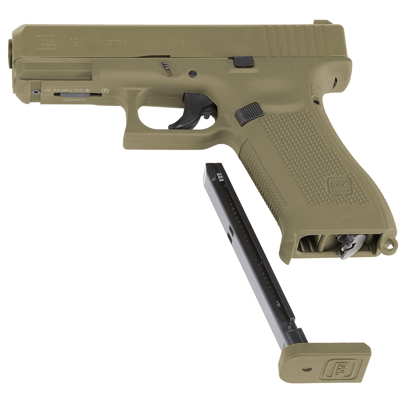 Glock 19X CO2-Luftpistole Kal. 4,5mm BB FDE Bild 1