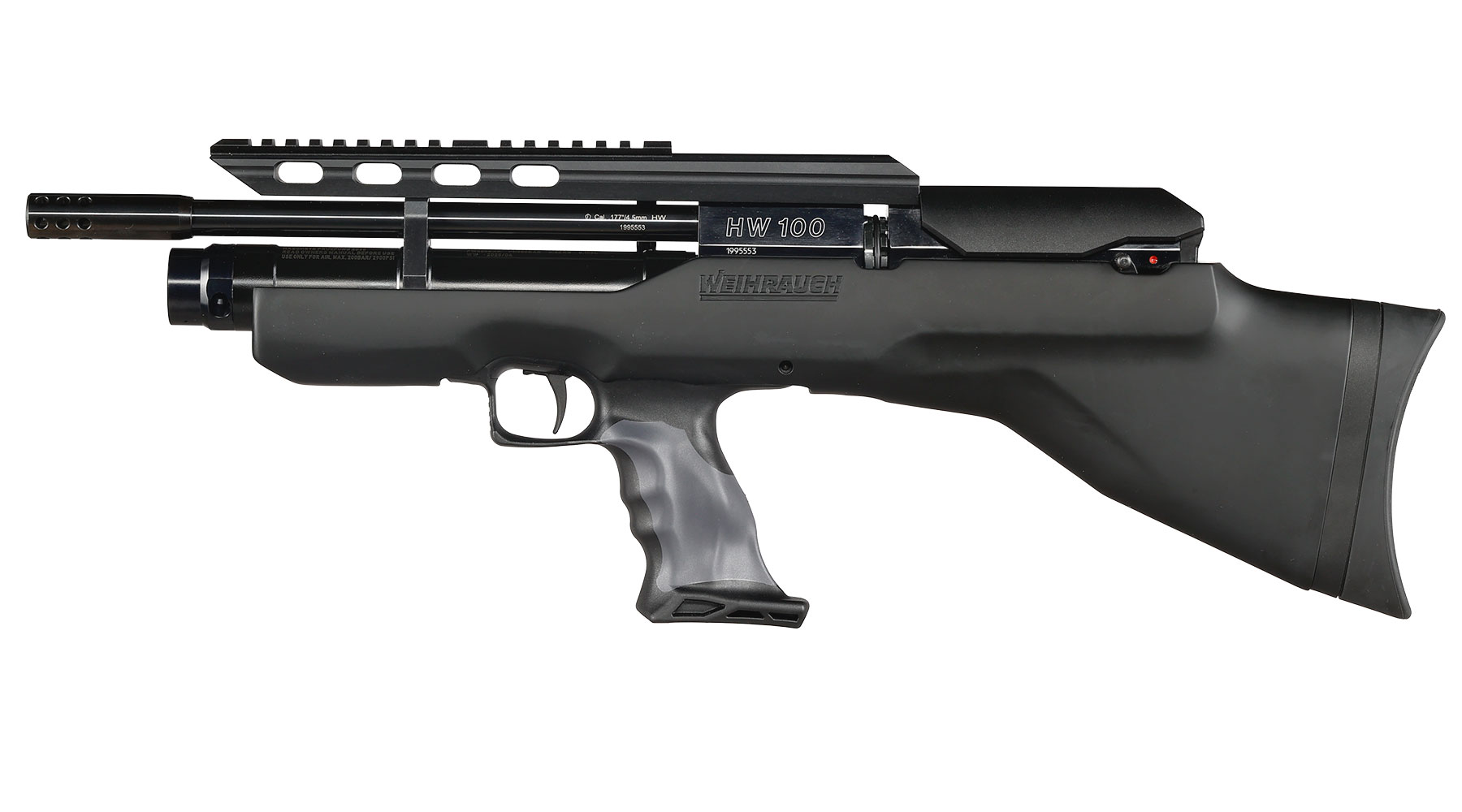 Weihrauch HW 100 BP-K Pressluftgewehr 4,5mm Diabolo mit 2x 14-Schuss Magazin schwarz