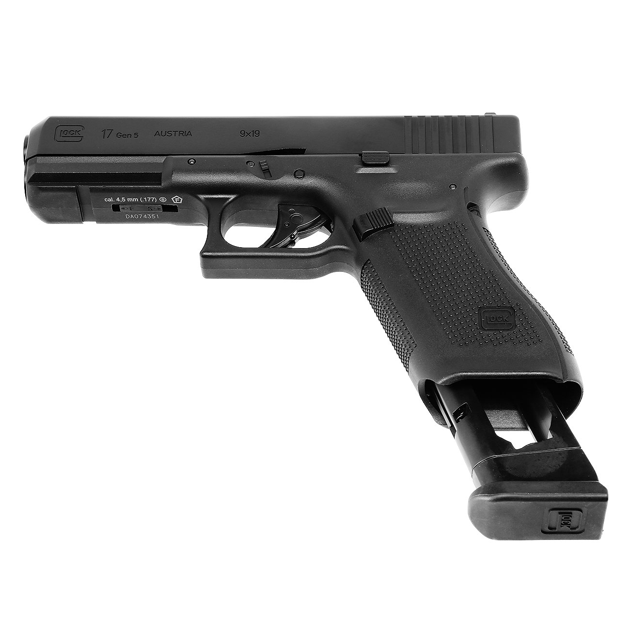 Glock 17 Gen5 Luftpistole CO2-Blowback Kal. 4,5 mm Stahl-BB Metallschlitten schwarz Bild 1