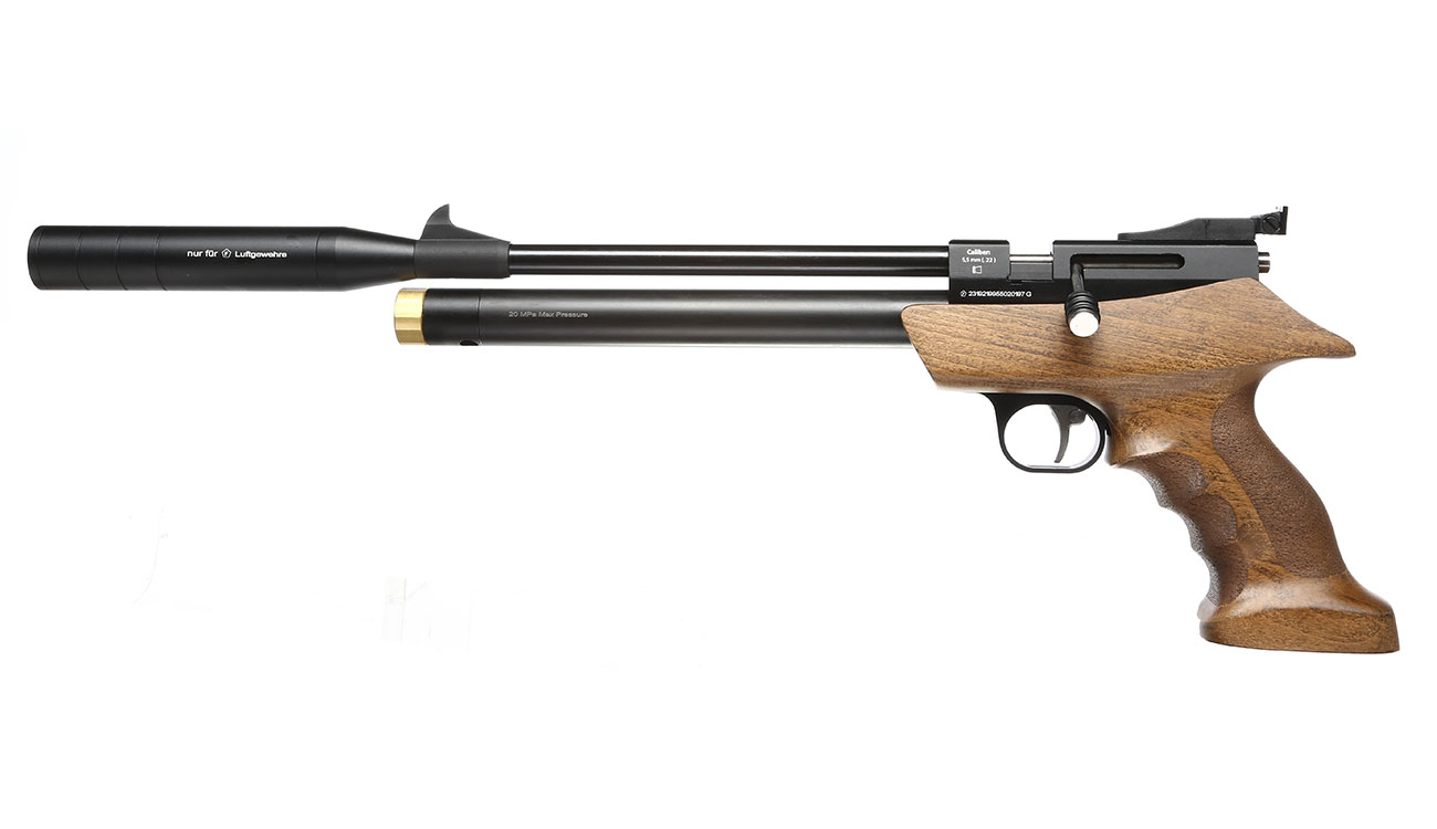 Diana Bandit Pressluftpistole PCP Kal. 5,5 mm Diabolo Buchenholz inkl. Schalldmpfer