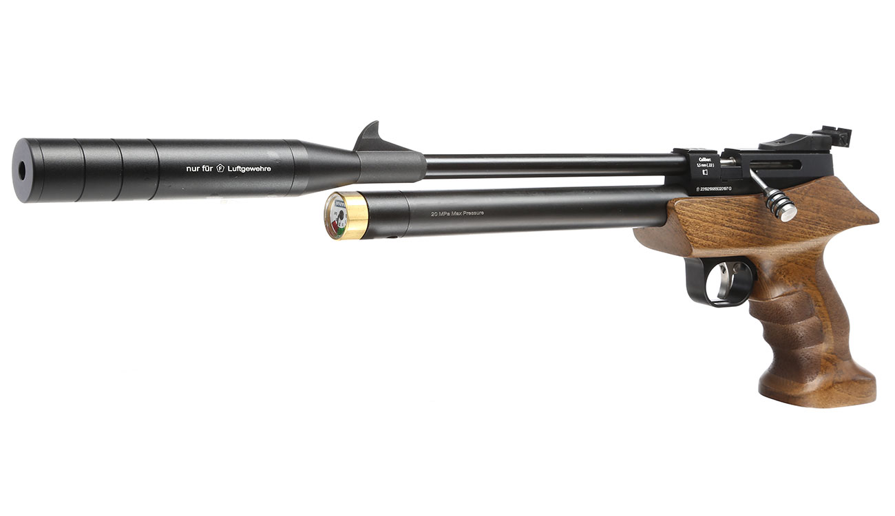 Diana Bandit Pressluftpistole PCP Kal. 5,5 mm Diabolo Buchenholz inkl. Schalldmpfer Bild 1