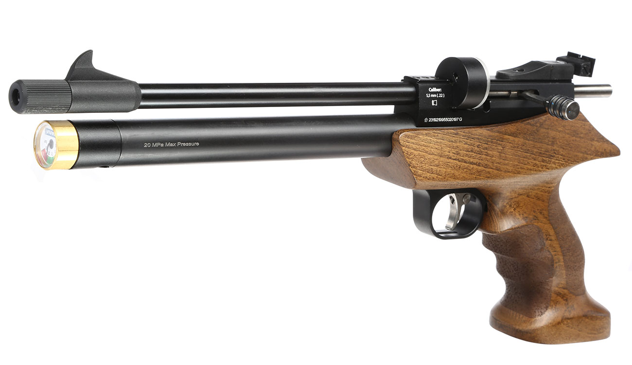 Diana Bandit Pressluftpistole PCP Kal. 5,5 mm Diabolo Buchenholz inkl. Schalldmpfer Bild 2