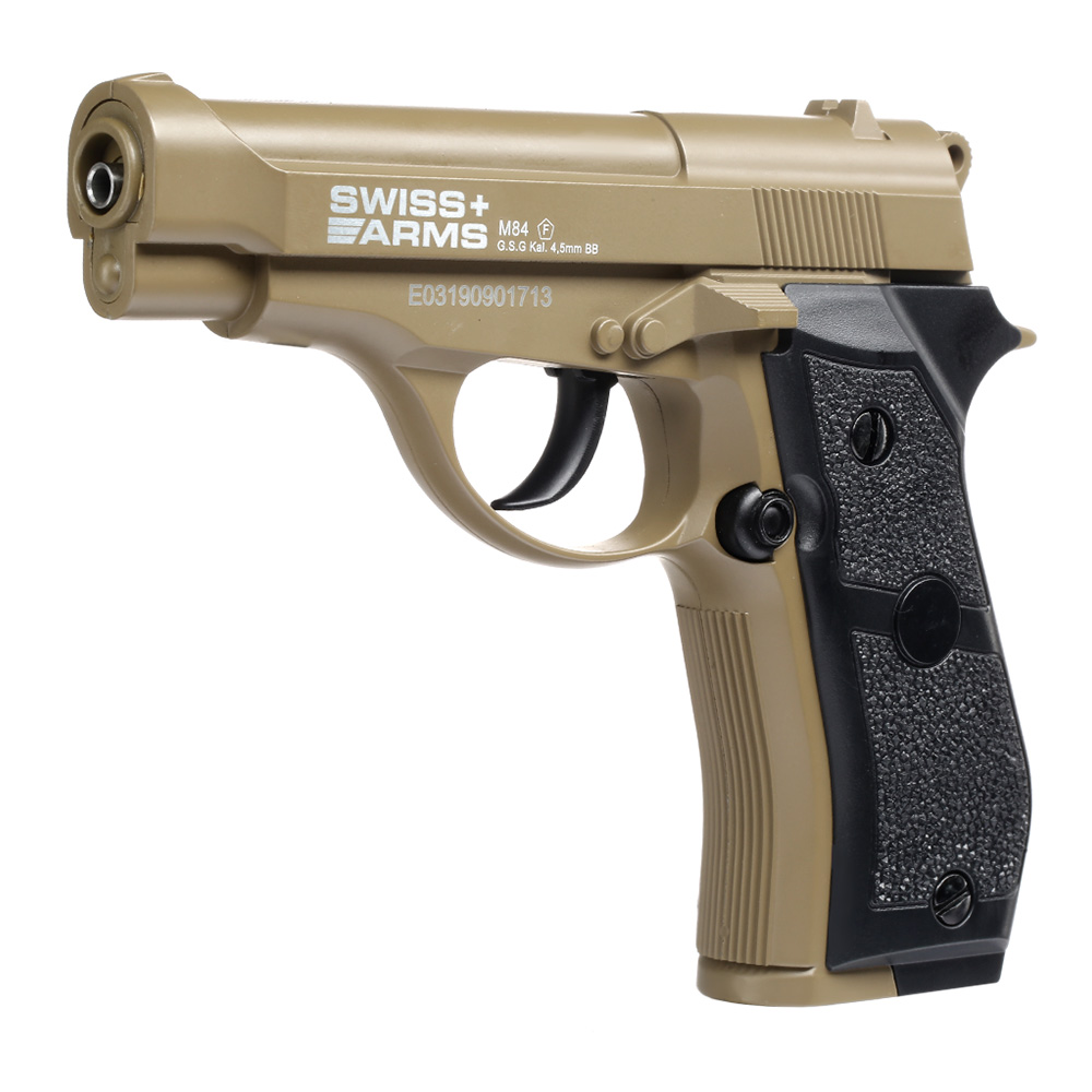 Swiss Arms P84 CO2 Pistole NBB Kal. 4,5mm Stahl BB Vollmetall tan Bild 1