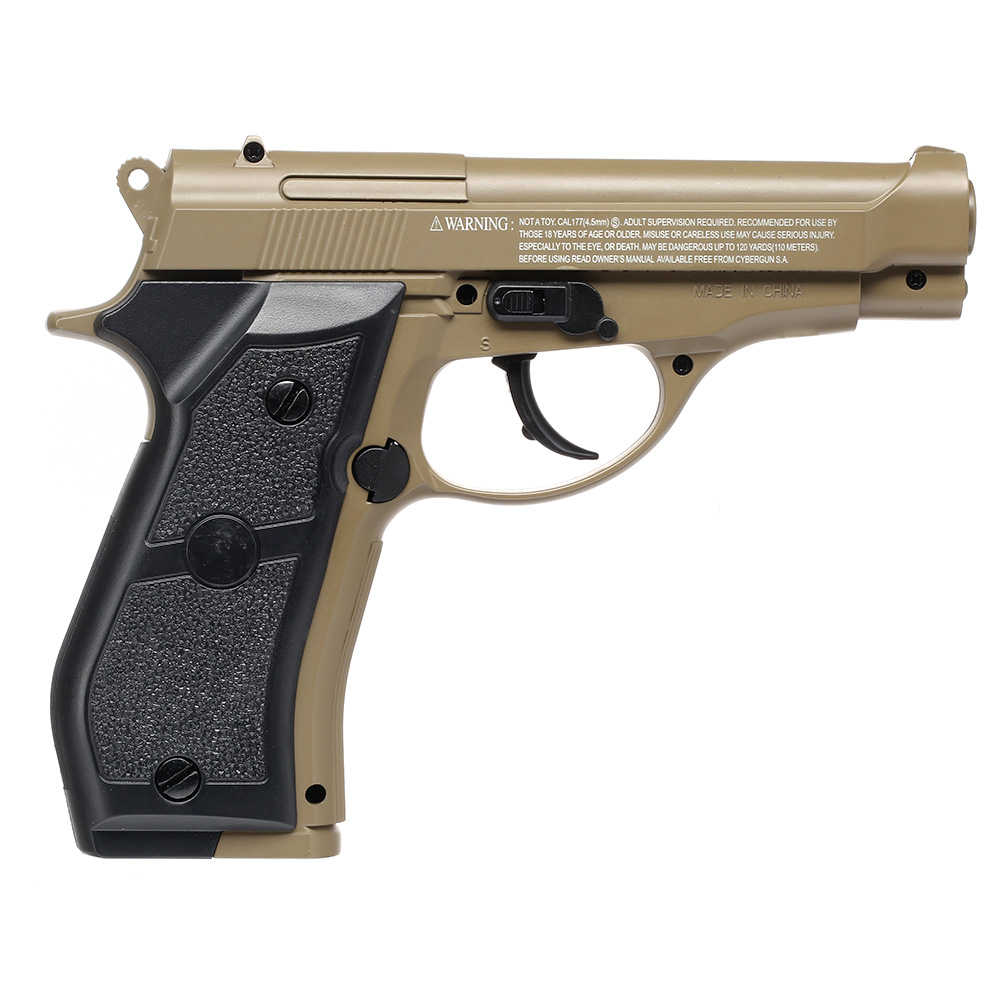 Swiss Arms P84 CO2 Pistole NBB Kal. 4,5mm Stahl BB Vollmetall tan Bild 3