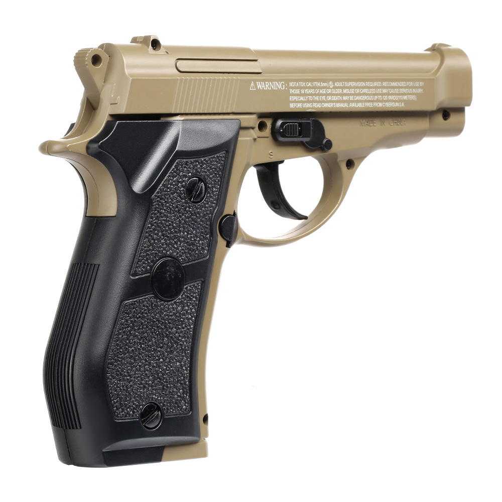 Swiss Arms P84 CO2 Pistole NBB Kal. 4,5mm Stahl BB Vollmetall tan Bild 6