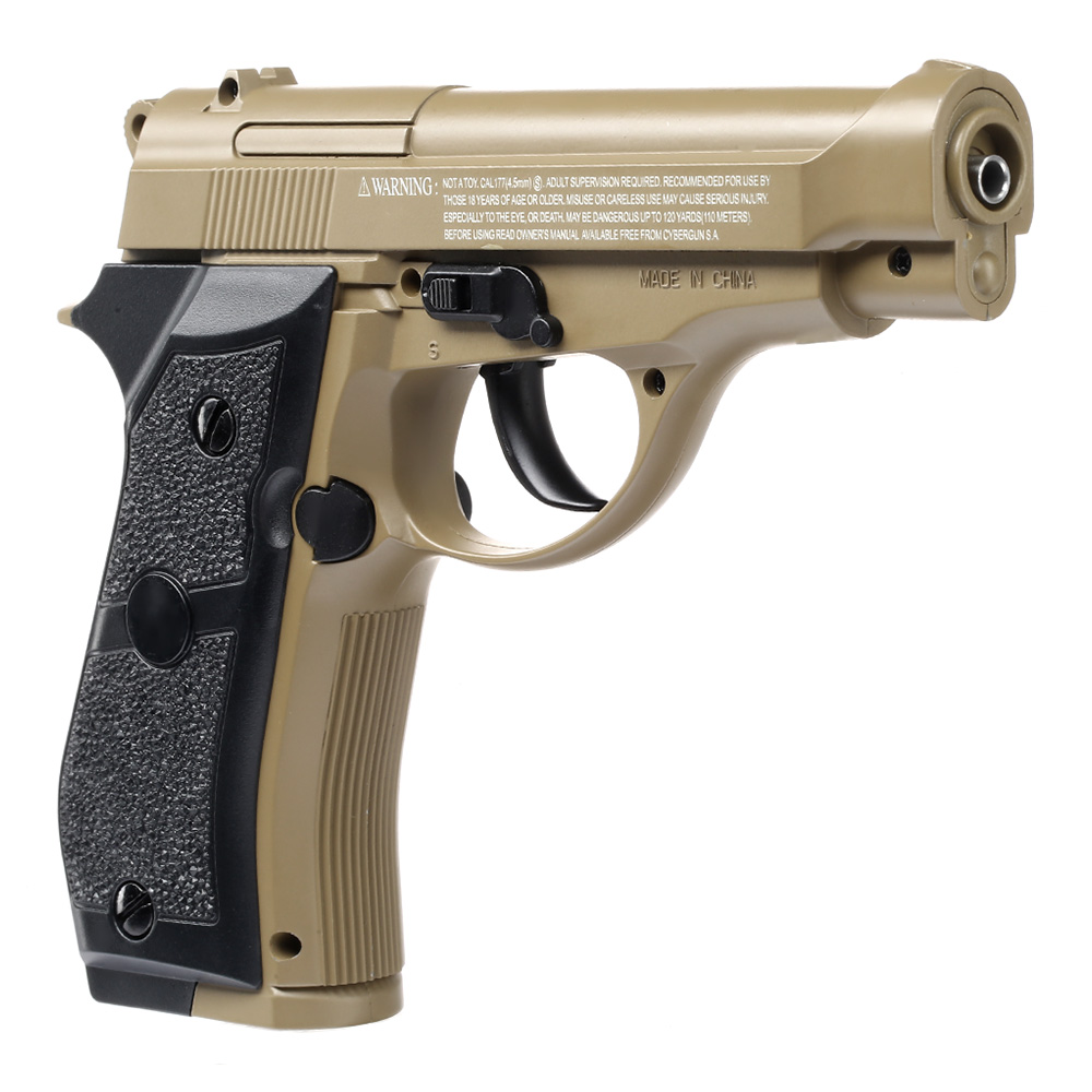 Swiss Arms P84 CO2 Luftpistole Kal. 4,5mm BB Non Blowback Vollmetall tan Bild 7